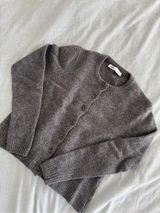 Zara Sweaters - Zara 100% Wool Charcoal Grey Cardigan